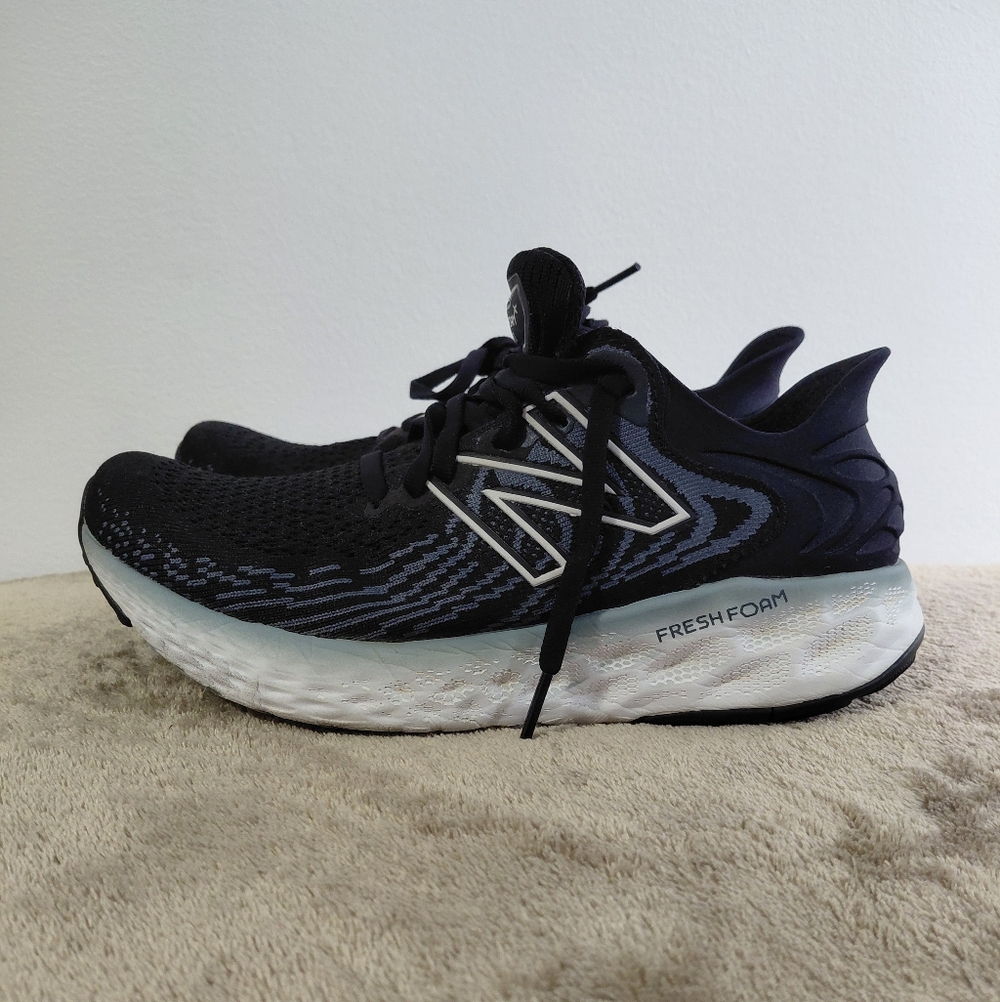 New Balance Fresh Foam 1080 Running Sneakers - Black & White Size 7.5